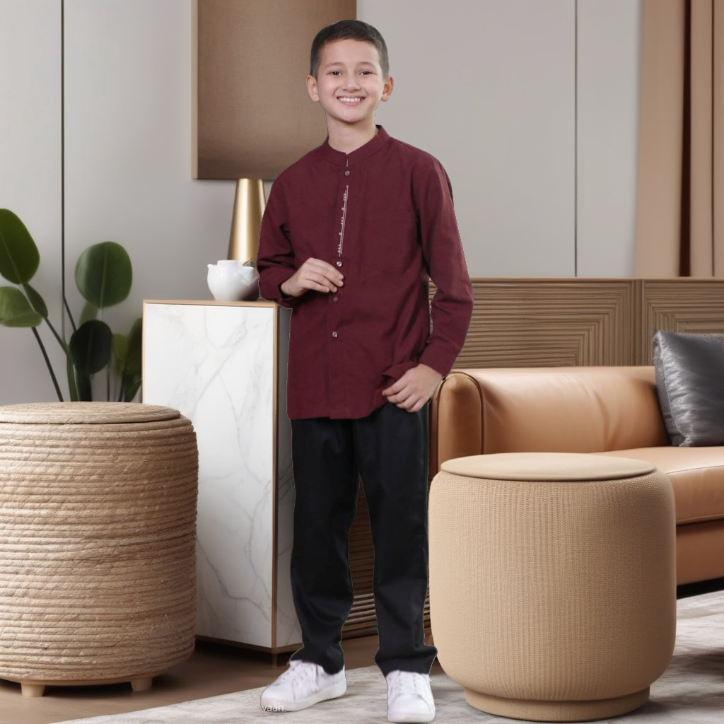 BAJU KOKO SETELAN ANAK LENGAN PANJANG ETHICA KAHFI KIDS 167 MANGO TOAST