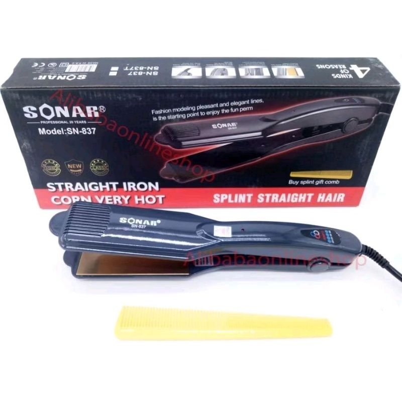CATOKAN RAMBUT SONAR SN-837 CATOK 2IN PLAT LURUS FREE SISIR / CATOK PELURUS RAMBUT STRAIGHTENER