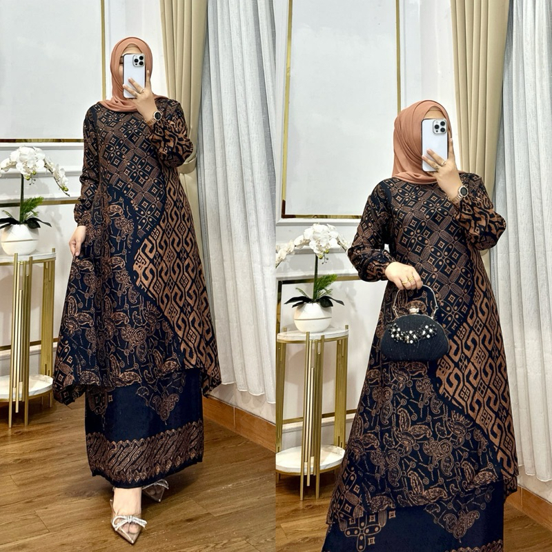 R QUEEN BATIK VISCOSE WANITA BAHAN DOBBY STELAN BATIK WANITA MODERN 2025 STELAN BATIK KONDANGAN ELEG