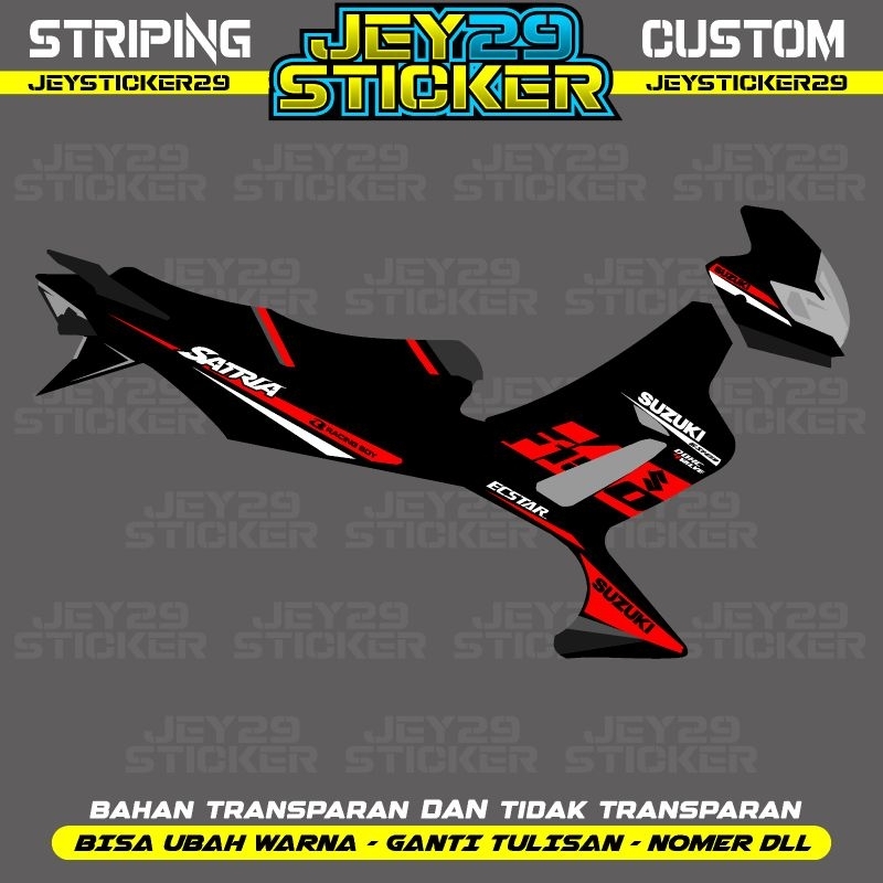 STRIPING TRANSPARAN SATRIA FU BARONG CUSTOM SUKA SUKA