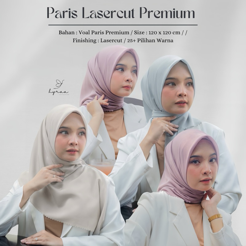 HYRAA - PARIS LASERCUT PREMIUM / PARIS PREMIUM / PARIS LASERCUT / KERUDUNG PARIS / HIJAB PARIS / PAR