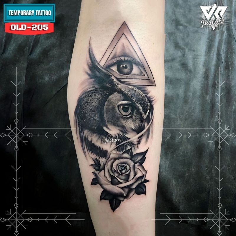 [OLD-205] Tato Temporer Temporary Tattoo burung hantu owl