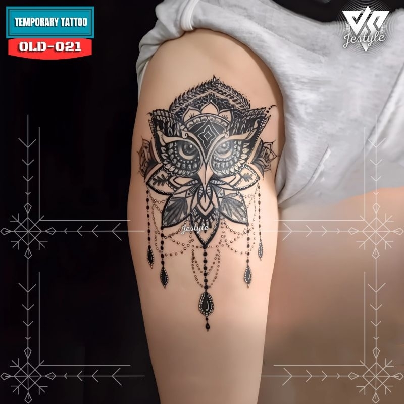 [OLD-021] Tato Temporer Temporary Tattoo burung hantu owl