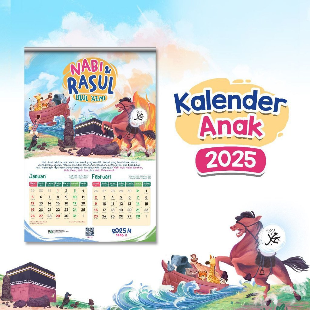 

Kalender Anak Islami 2025 : Nabi & Rasul Ulul Azmi | 30x45cm | 6 Lembar | PQS