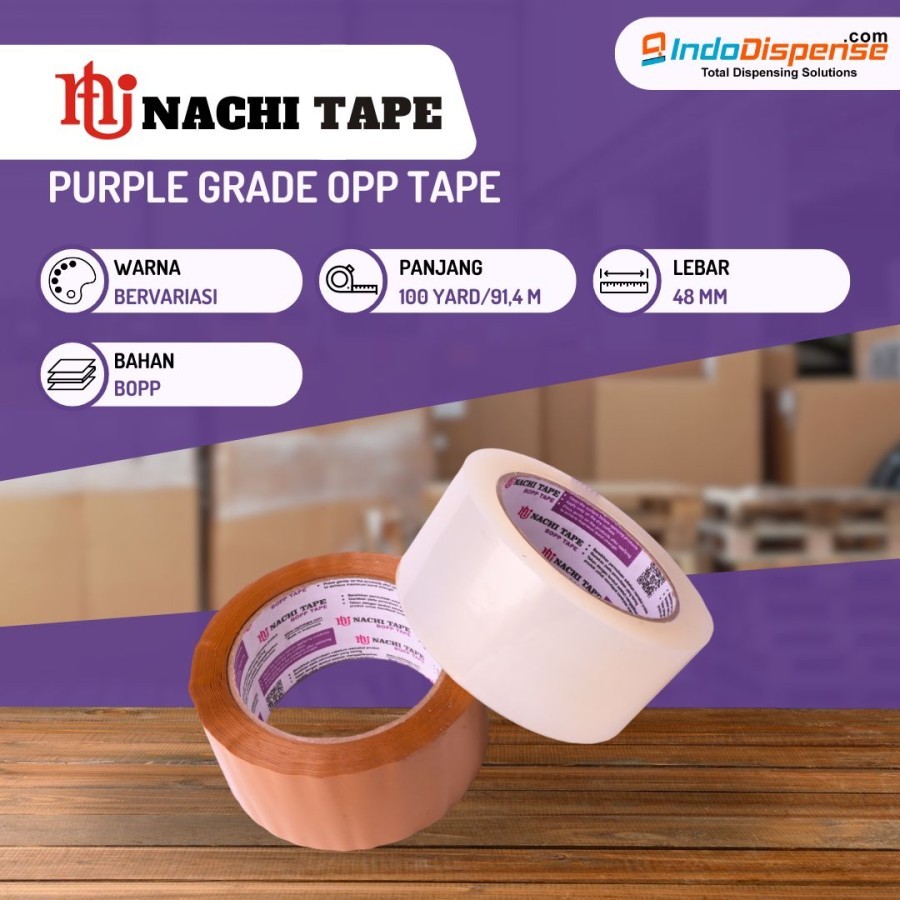 

LAKBAN NACHI TAPE UNGU 48MM 100 YARD 2 INCH BENING OPP TAPE