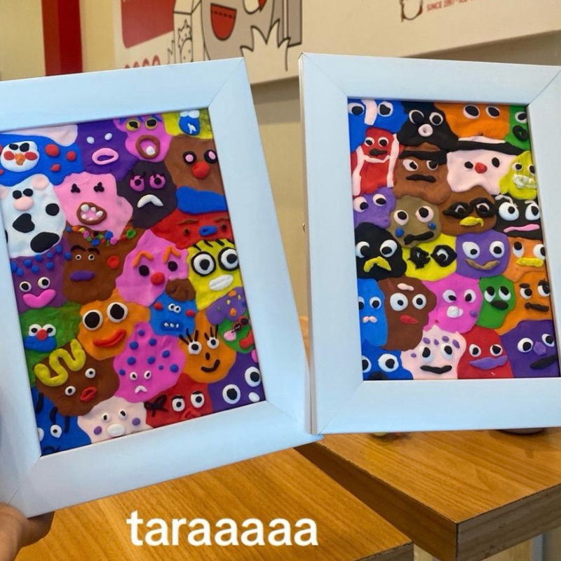 

DIY Clay Date ide Pacaran Unik . Couple 1 Set Clay 12 warna Frame 6R 3 alat