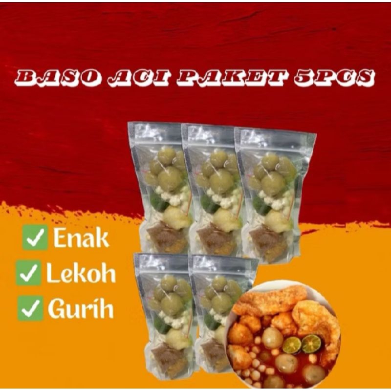 

baso Aci isian Ayam suwir paket 5 pcs paling murah /makanan instan siap saji