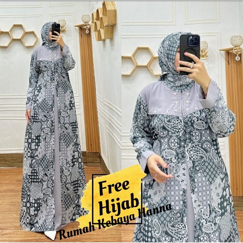 GAMIS CERUTI PRINTING AMANDA GAMIS LEBARAN GAMIS PESTA BY HAGHIA
