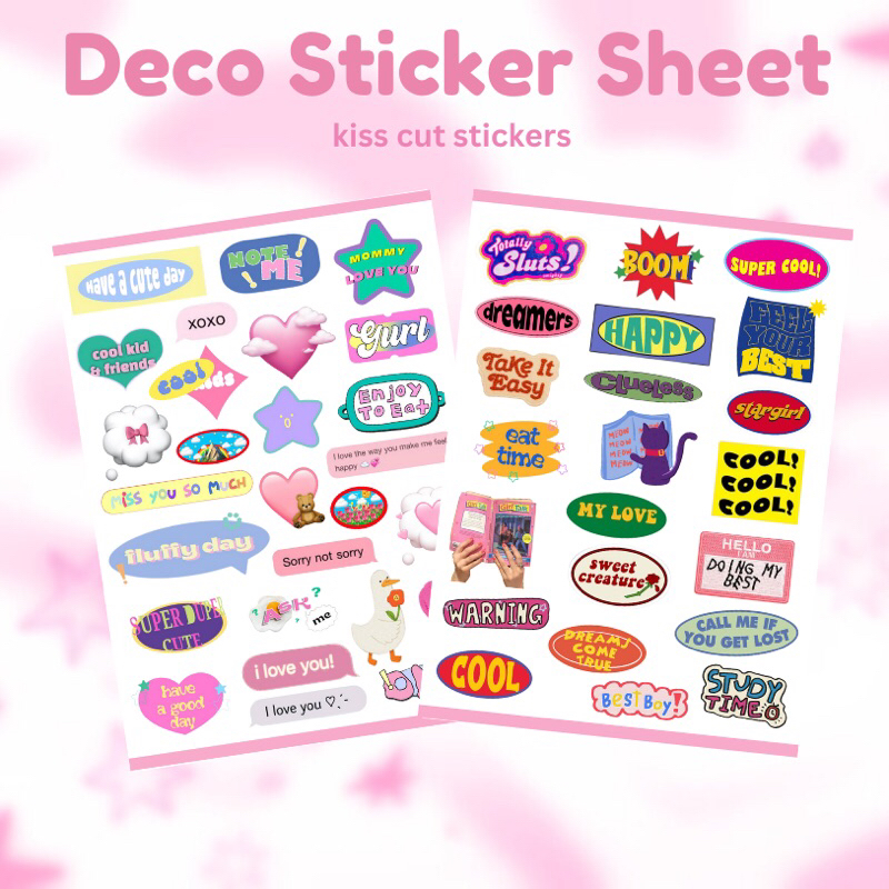 

CUTE DECO STICKER SHEET / KAWAII DECO STICKER FOR JOURNALING SCRAPBOOK