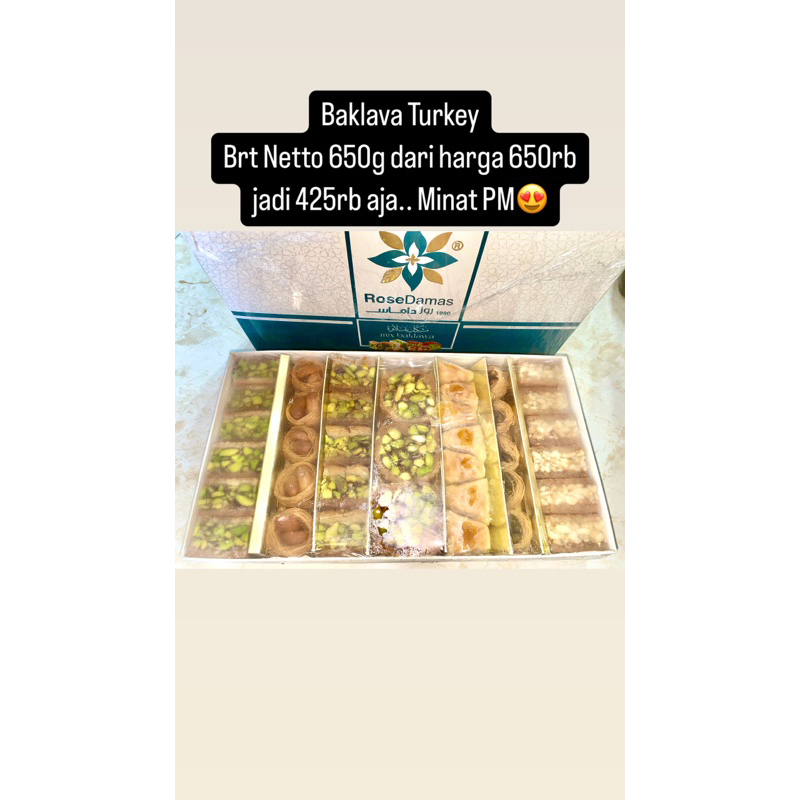 

Baklava/Baklawa Turki DISC DARI 650rb jadi 450rb aja