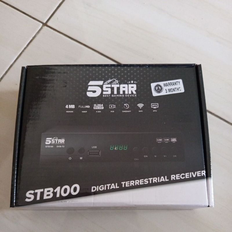 STB100 5STAR SETBOX DVBT2 TV ANALOG TO TV DIGITAL