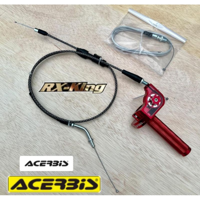 GAS SPONTAN RX KING ACERBIS V2 FULL KARBON 2 CABANG PNP RX KING WARNA MERAH