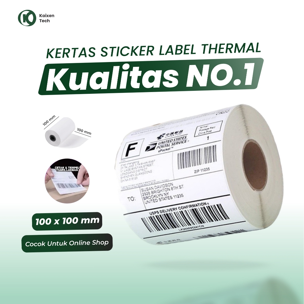 

Kertas Label Thermal [100 X 100] Kertas Stikcer Barcode 100x100 Isi 500line