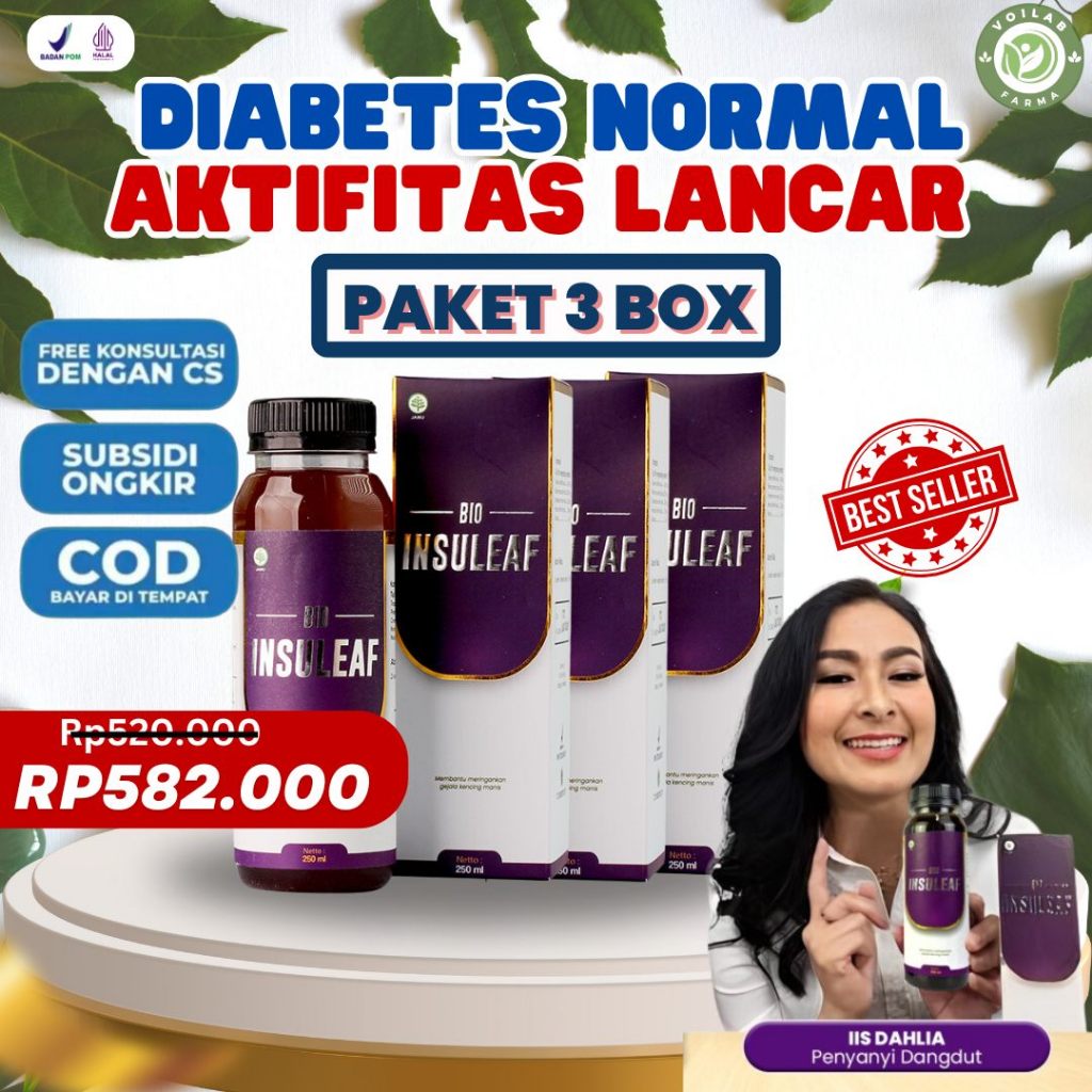 

Bio Insuleaf Original Paket 3 Botol - Obat Herbal Diabetes dan Kolesterol