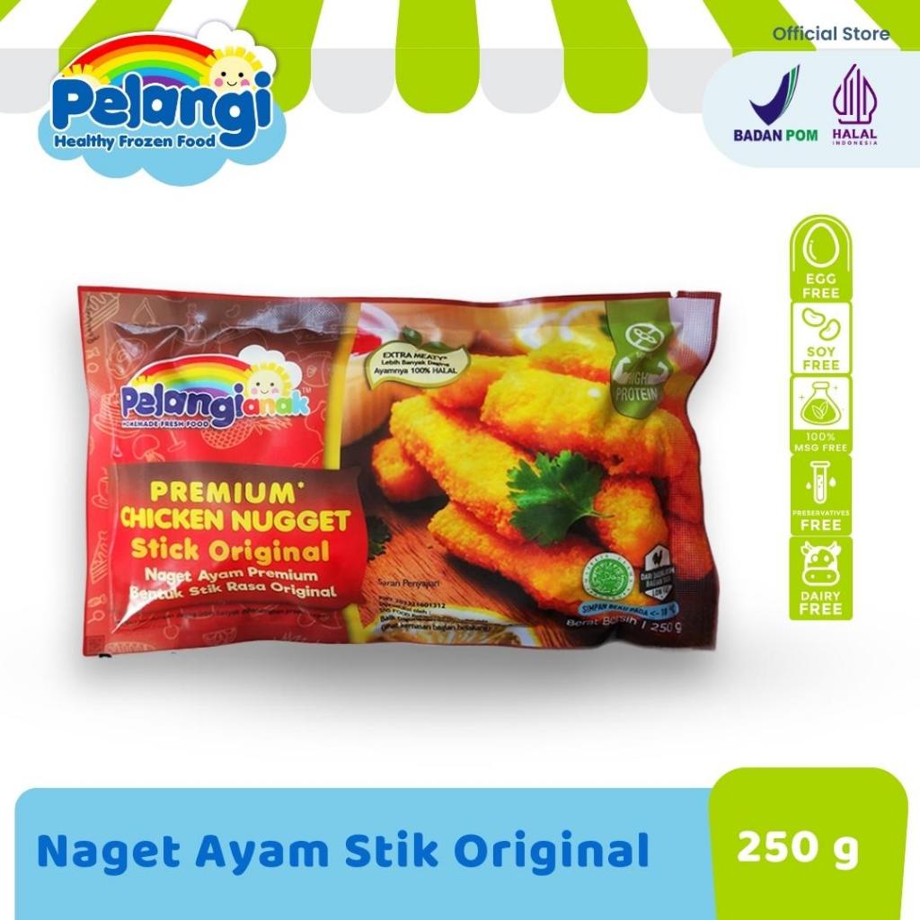 

Pelangi Non MSG/MPASI/Homemade Chicken Nugget Stick Original Healthy 250 gr [FRZ]