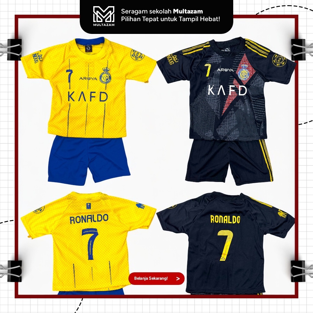 Setelan Baju Bola Anak Jersey Club Logo Bordir