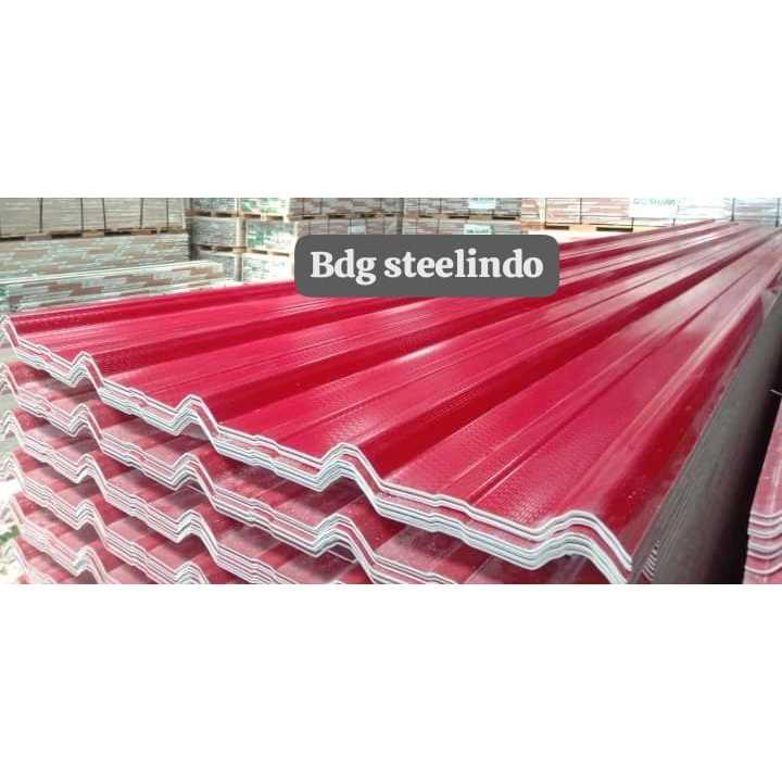 Atap Stonelite / Kanopi UpVc asa Spandek Warna Merah Hitam