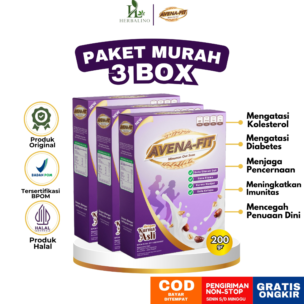 

3 Box Avenafit - Membantu Mengatasi Resiko Stroke, Diabetes Dan Hipertensi