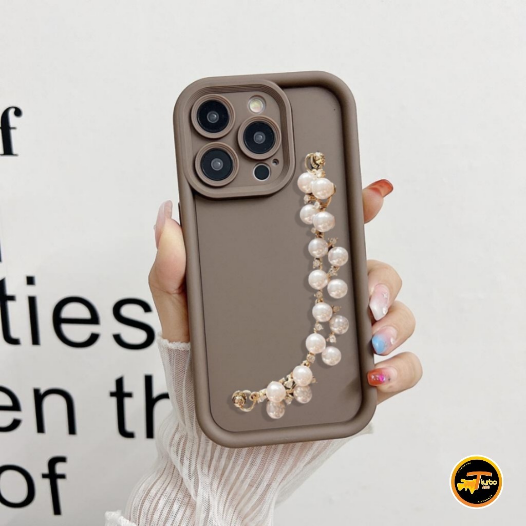 GC95 CASE CASING SILIKON MATTE ROSE PEARL CHAIN GRIP - CASING HP COMPATIBLE FOR SAMSUNG J4 PLUS J7 P