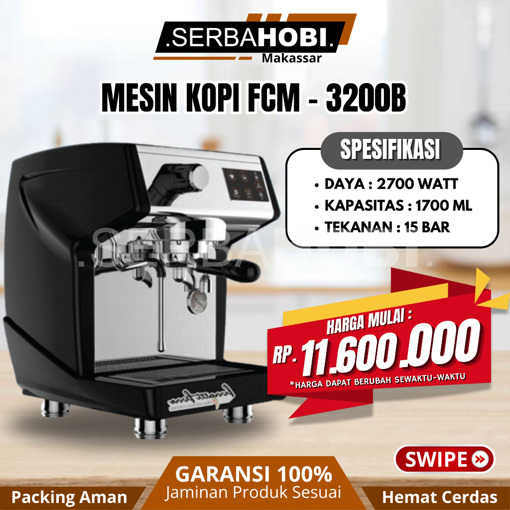 Coffee Maker Espresso Machine FCM3200B / Mesin Kopi FCM-3200B