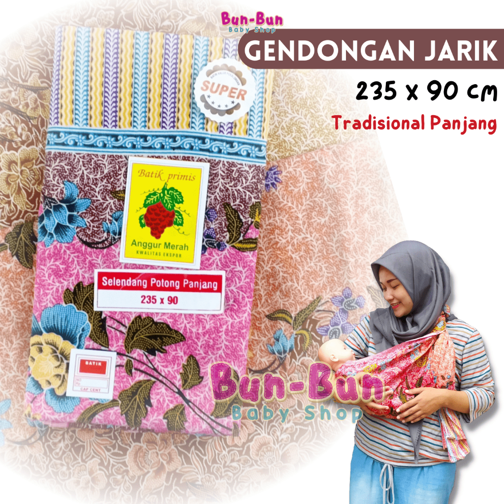 Jarik Gendongan Bayi Batik Tradisional Halus Panjang Jarit Gendong Asli Pekalongan Kain Tulis Selend