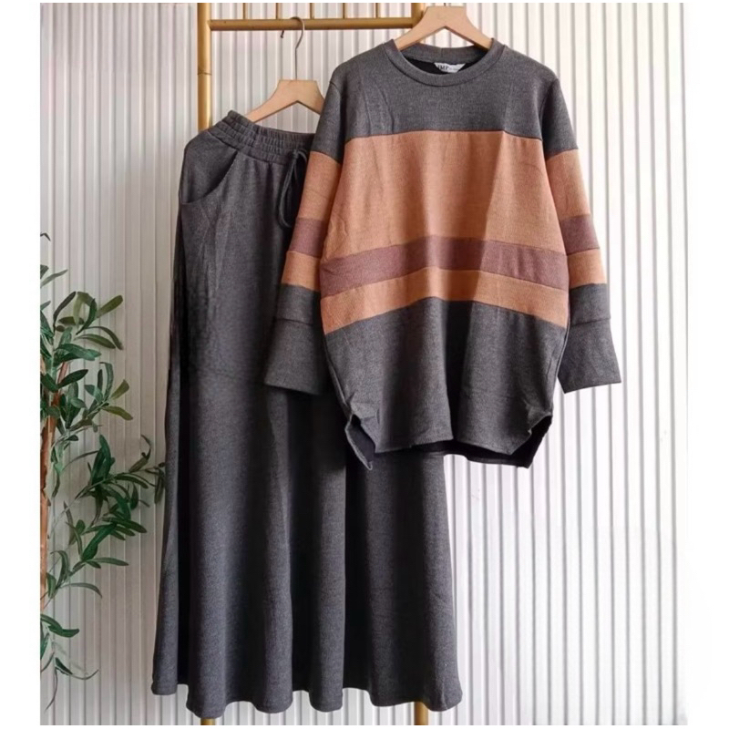 IRENE ONE SET ROK CRINKLE AIRFLOW LD 110 // SETELAN IRENE // ONE SET HAYAKO // SETELAN POLOS WANITA 