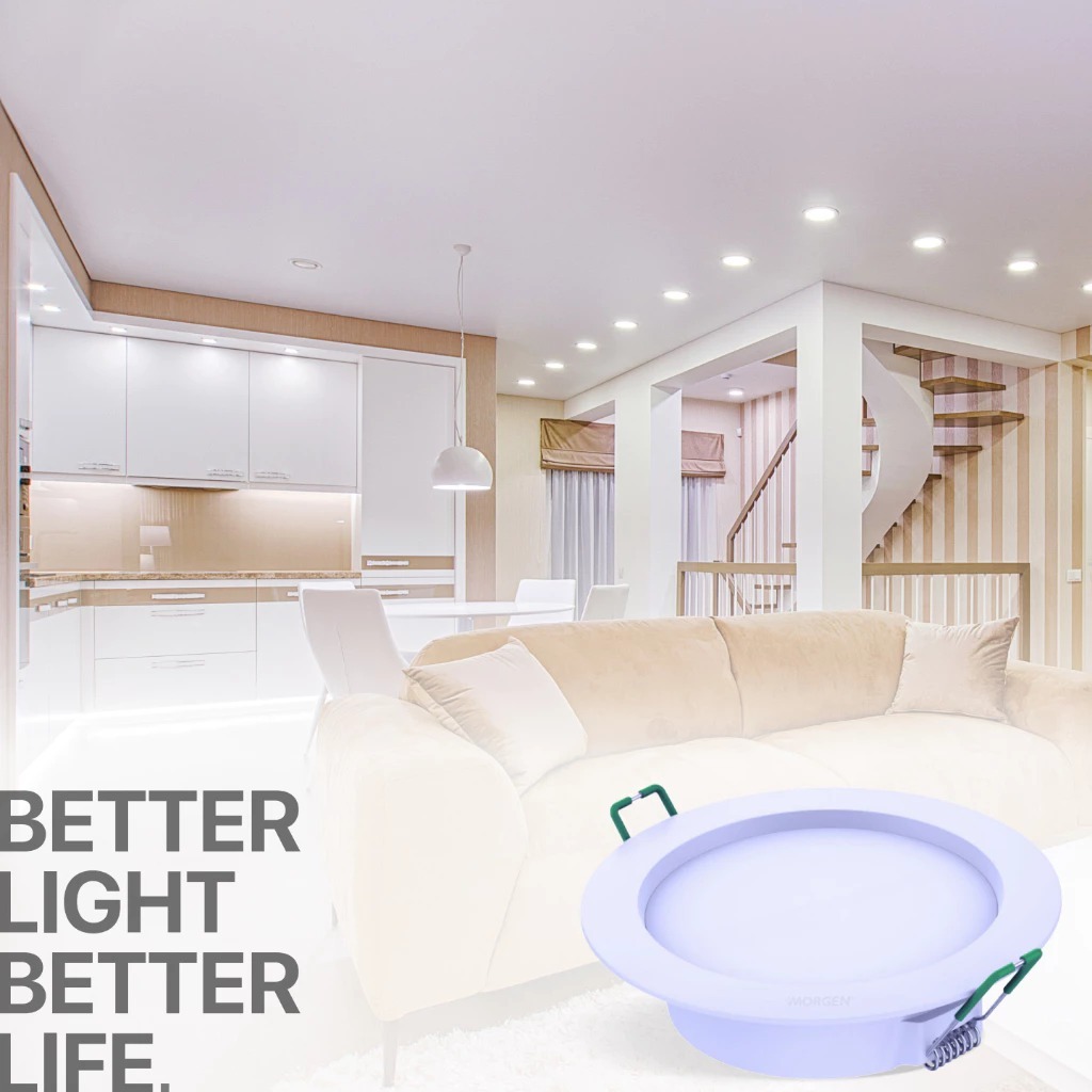 LAMPU DOWNLIGHT PANEL / LAMPU DOWNLIGHT LED 3 WARNA INBOW TANAM PLAFON BULAT 9W 15W - MORGEN LEGEND