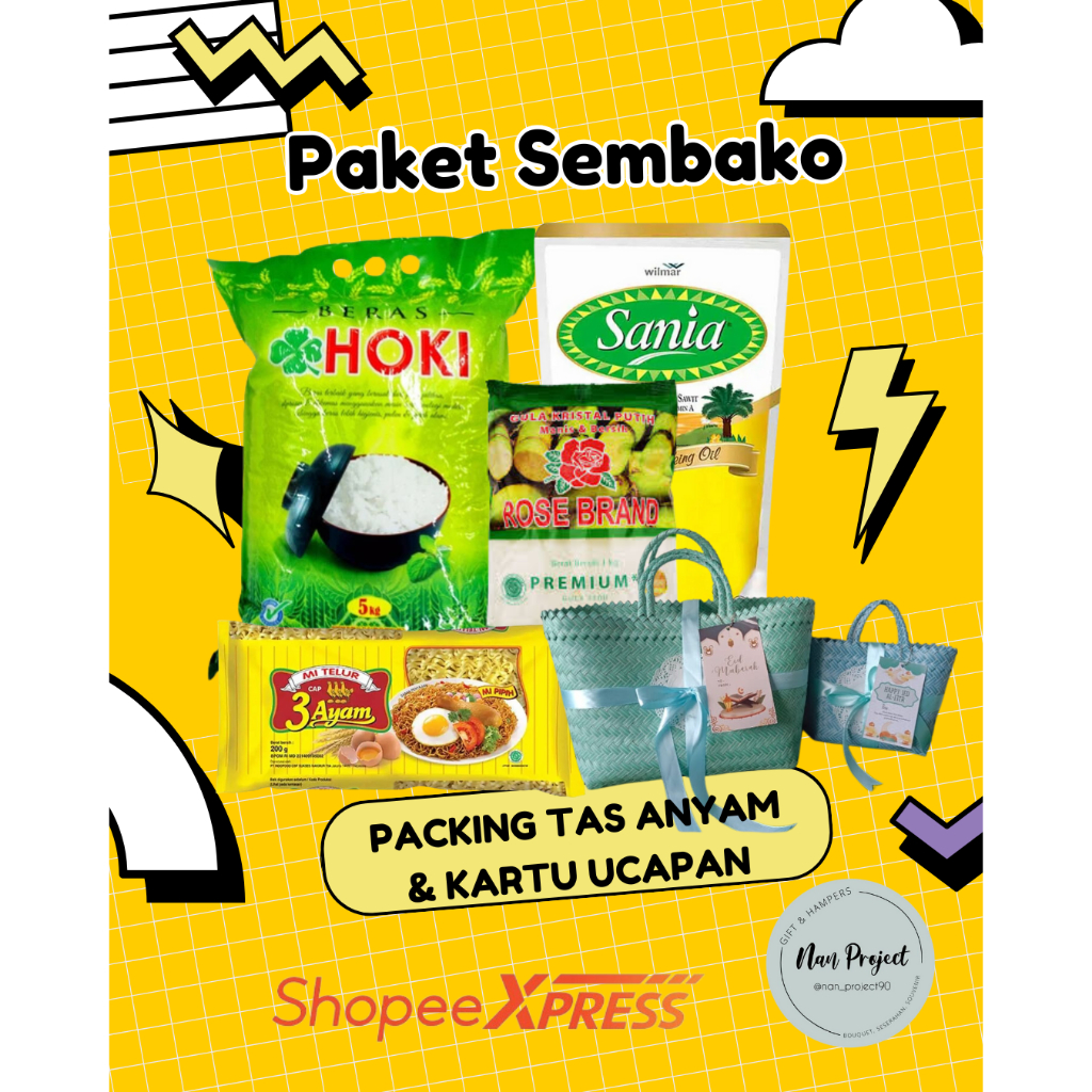 

Paket Sembako Lengkap 4 macam /Paket Berbagi THR karyawan/Paket Berbagi