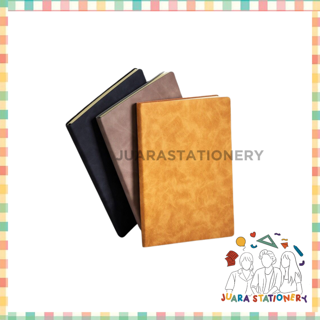 

Deli Leather Cover Notebook / Buku Catatan / Agenda Sampul Kulit A5 96 lembar Soft Cover Profesional EN114L (3127)