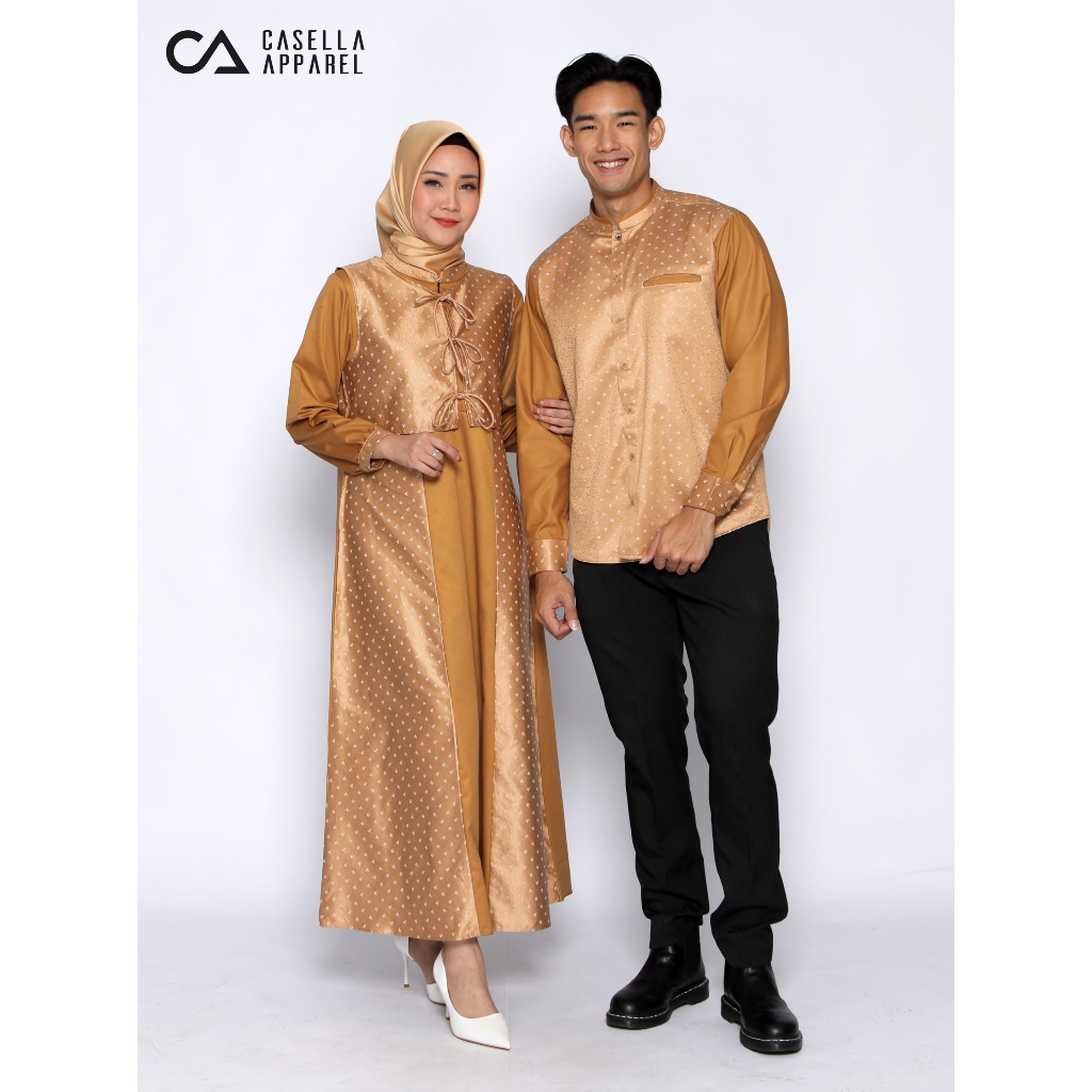 Casella X Forever Sweet Baju Koko Pria Lengan Panjang Batik Jeddah | Gamis Wanita Batik Mecca