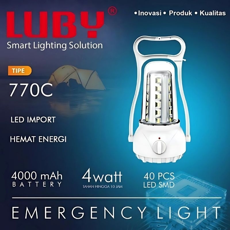 LUBY EMERGENCY L- 770C / LAMPU EMERGENCY / LAMPU DARURAT / LUBY / LED  LUBY / LAMPU HEMAT ENERGY