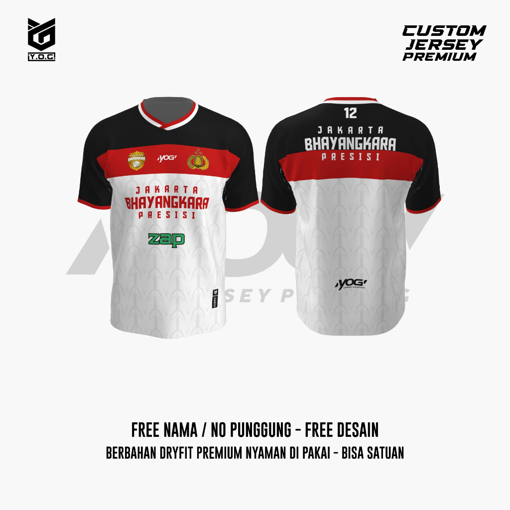 JERSEY GANTI BHAYANGKARA ORIGINAL (PUTIH) PROLIGA 2025 PREMIUM - PREORDER [ BISA CUSTOM NOMOR/NAMA P