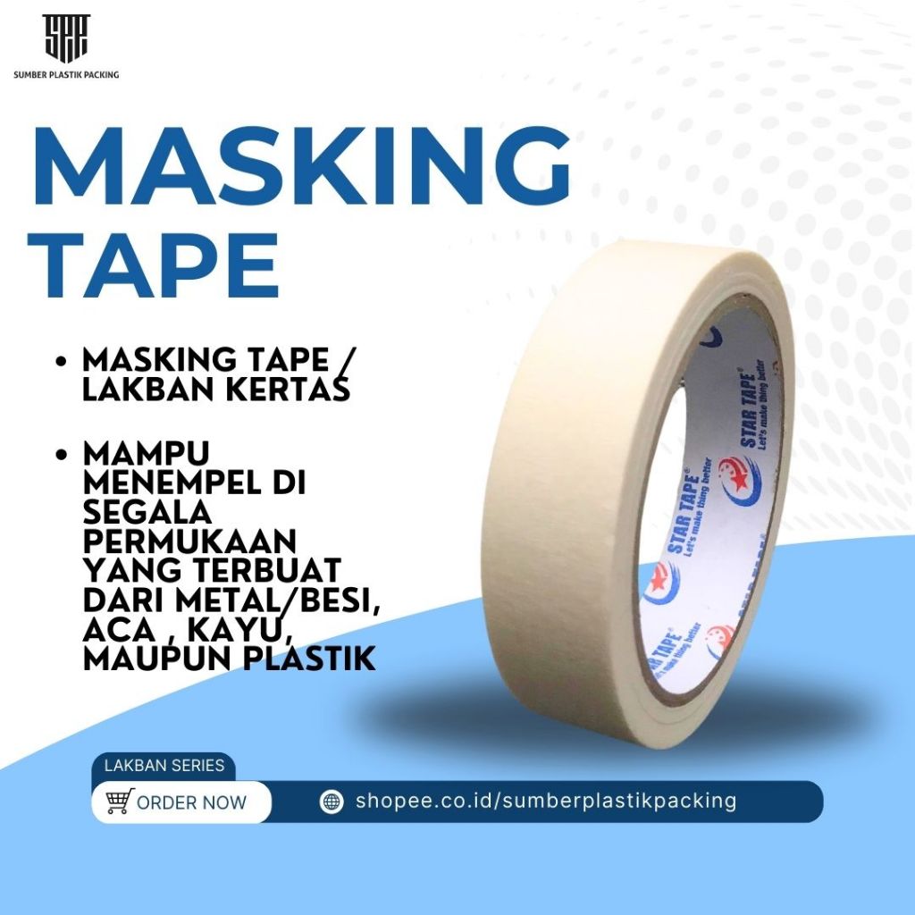 

Masking Tape | Isolasi Kertas Warna Putih 24 mm | Lakban Lengket