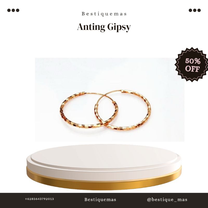 Bestiquemas Anting Gipsy Emas