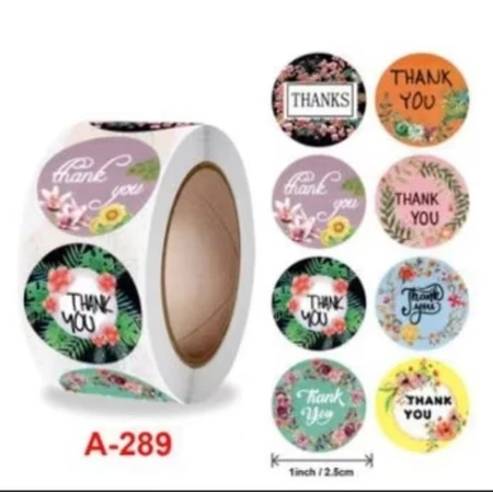 

Sticker Thankyou 1 Roll isi 500Pcs / Sticker Thank You /Stiker Terima Kasih Stiker olshop