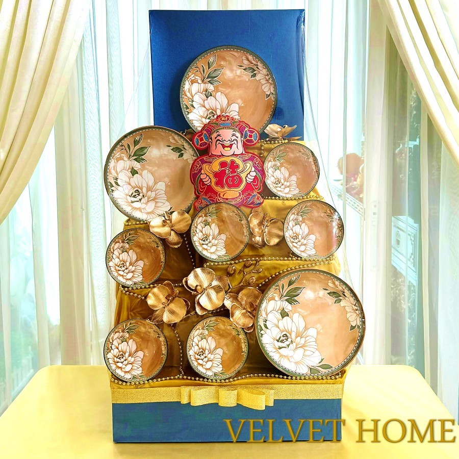 Parcel Imlek hampers piring peony chinese bunga tahun baru cina chinese lunar new year parsel mangko