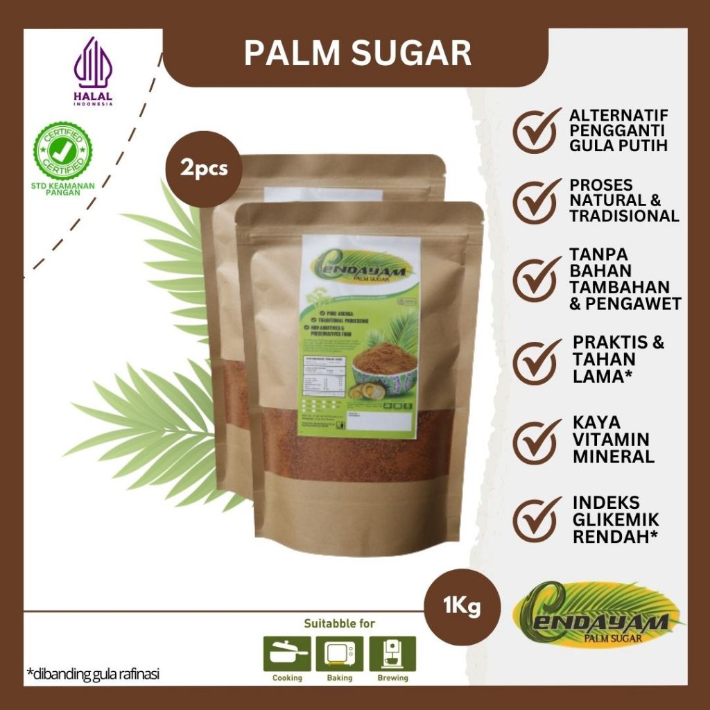 

ORGANIC PALM SUGAR 2KG - GULA ARENGA ORGANIK 2KG - CENDAYAM GULA SEMUT AREN PREMIUM