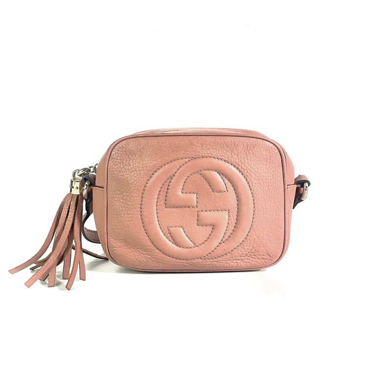 PRELOVED GUCCI SOHO DISCO BAG DUSTY PINK KONDISI 90% - Tas gucci soho second original - tas gucci so