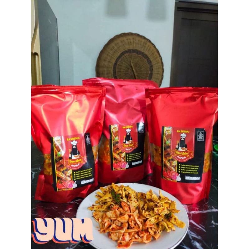 

Basreng ummi baim pedas asin daun jeruk 250gr kemasan merah