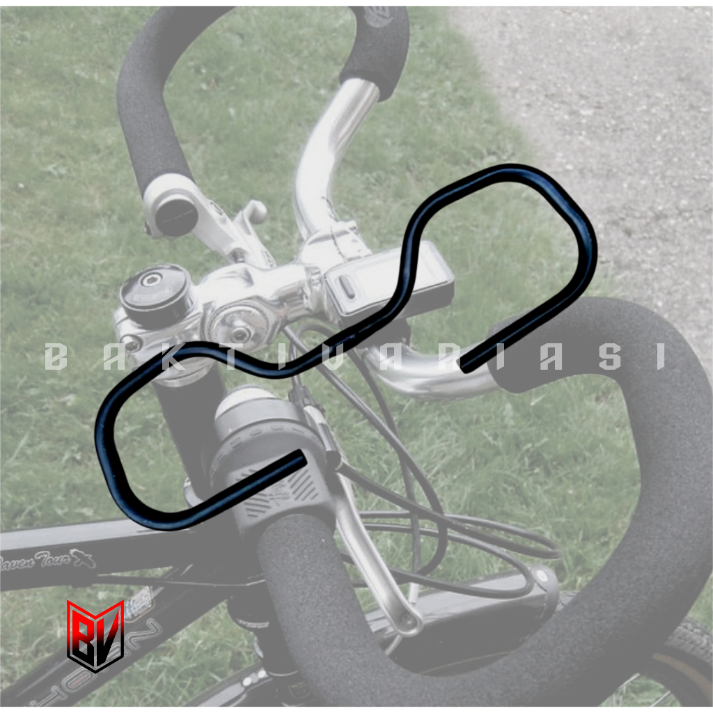 Stang Kupu-kupu/ Butterfly Sepeda/Stang Touring Hitam Crome