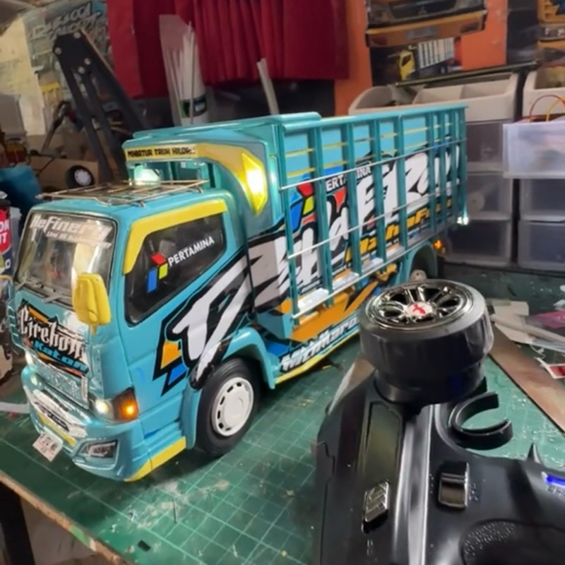 Truk Oleng Full Variasi - RC Miniatur Truk - Truk Oleng Dari Kayu Asli - Mainan Anak