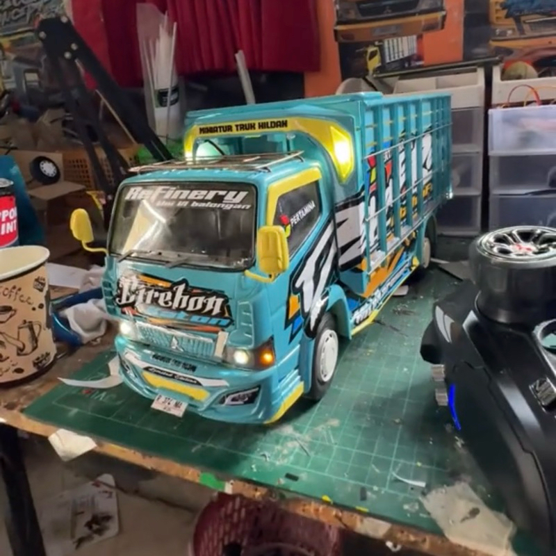 Truk Oleng Full Variasi - RC Miniatur Truk - Truk Oleng Dari Kayu Asli - Mainan Anak