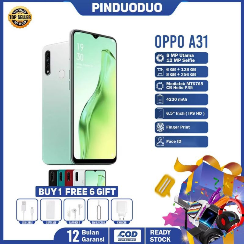 Hp OPPO A31 RAM 8/256GB 4G LTE Garansi 1 Tahun Grosir