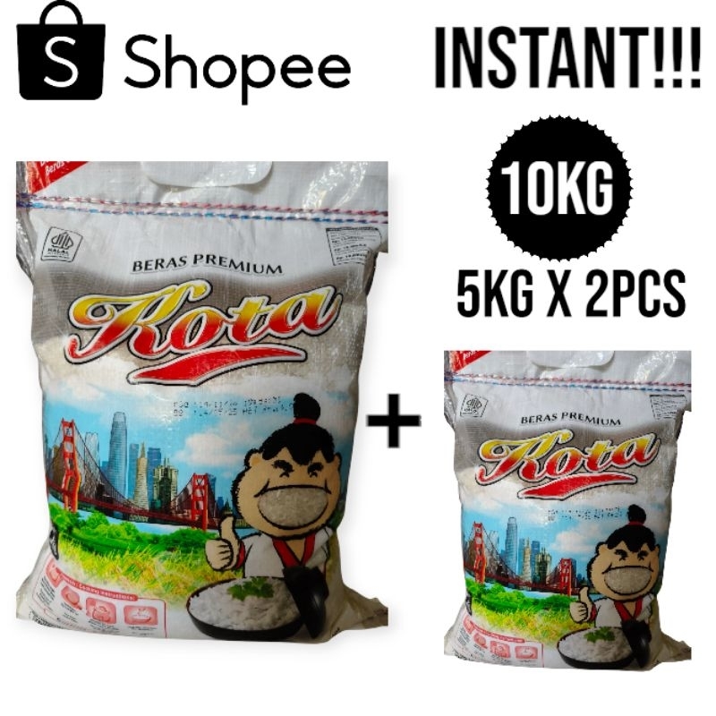 

PROMO !!! BERAS PREMIUM MERK KOTA 10KG KEMASAN (5KG X 2PCS) | BERAS PREMIUM ENAK PUNEL DAN MURAH