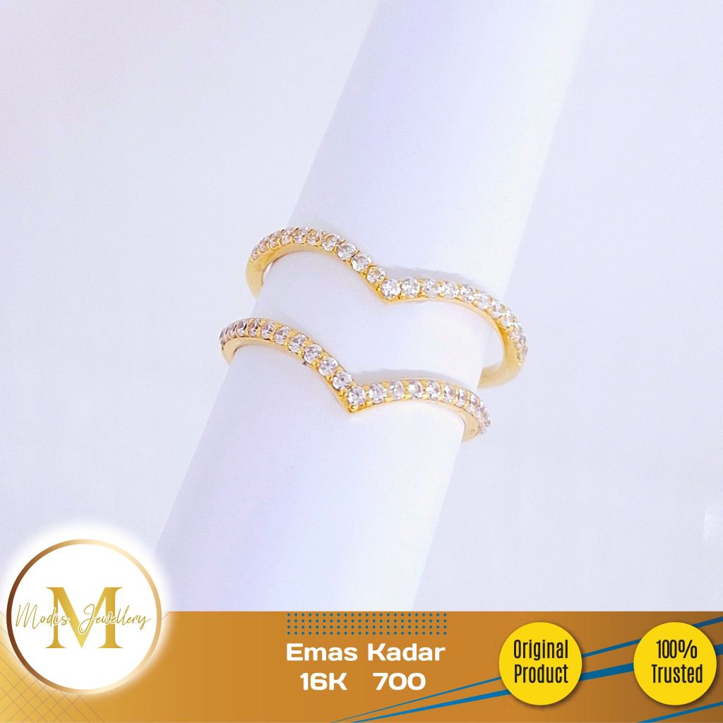 MODIS JEWELLERY - Cincin Aurel Kuning- Emas 16k  700