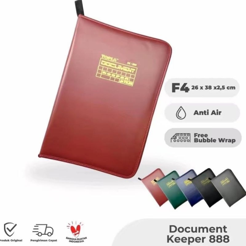 

topla DK 888 -Map dokumen anti air penyimpanan berkas 60file,40file,20file Biru Hijau Hitam Merah Plastik Stationery