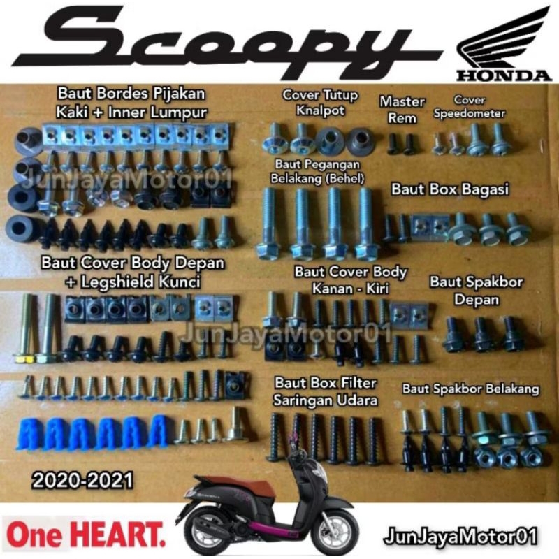 Baut lengkap full set body Scoopy 2020 - 2021