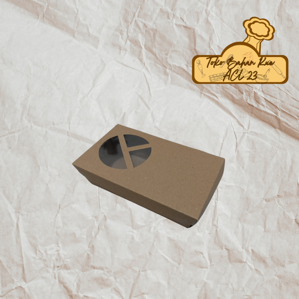 Lunch Box M Paper Kraft Coklat Jendela/Paper Lunch Box Bahan Kraft/Kraft Full Laminasi Jendela M