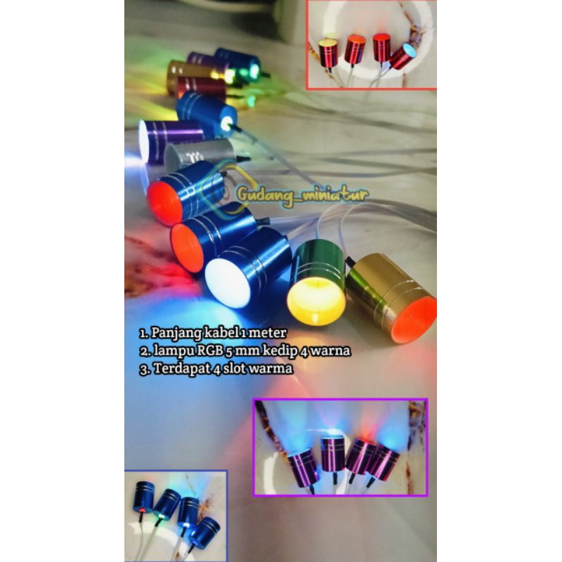 PROMO LIGHTING LAMPU SOUND MINIATUR 3 WARNA 5 VOLT 4 LAMPU RGB 5mm 4 slot TERLARIS DAN TERMURAH KEDI