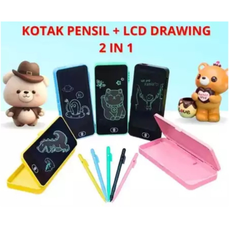 

TEMPAT PENSIL + LCD DRAWING - TEMPAT PENSIL 2IN1 - EDUKASI ANAK - PAPAN TULIS ANAK